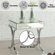 Yuri - End Table - Mirrored & Chrome - R&R Furniture Gallery (Fountain Valley, CA)