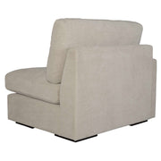 Uttermost Refuge sofa chaise in neutral fabric with wooden legs, showing a comfortable, modern lounge chair with plush cushions.