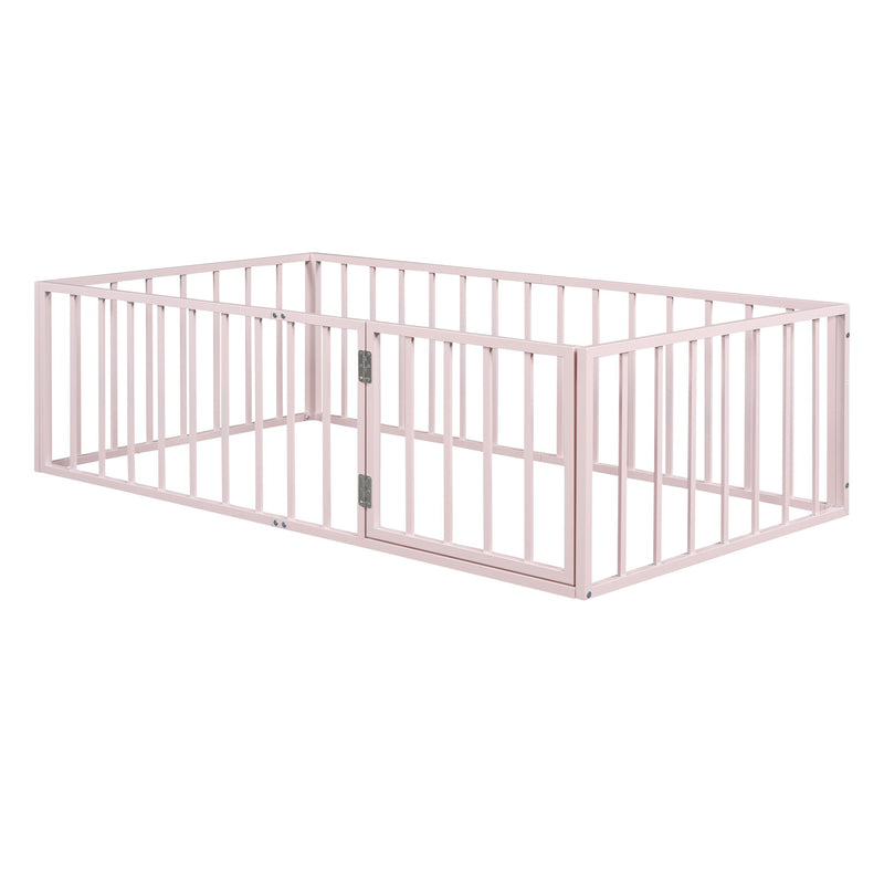 Metal Floor Bed Frame With Fence And Door - R&R Furniture Gallery (Fountain Valley, CA)