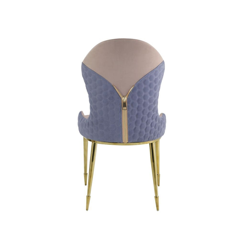 Caolan - Side Chair (Set of 2) - Tan, Lavender Fabric & Gold - R&R Furniture Gallery (Fountain Valley, CA)