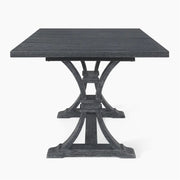 Rustic gray extendable dining table by Noble House, showing the table with extension leaves in a cozy dining setting.