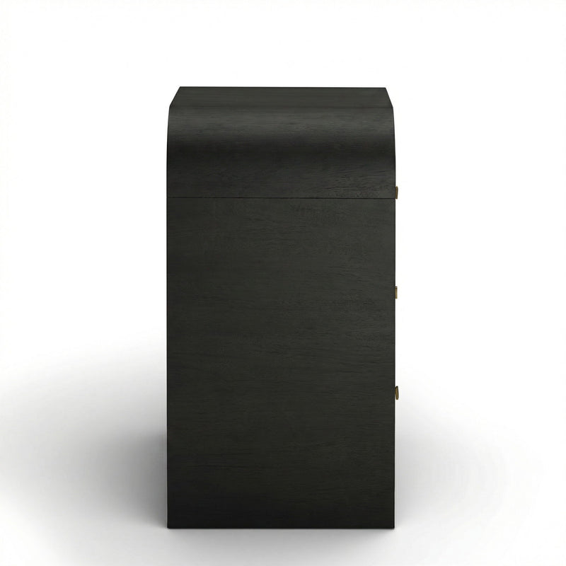 TOV Furniture Hump bedside chest with wood finish, featuring drawers and modern design for bedroom storage.