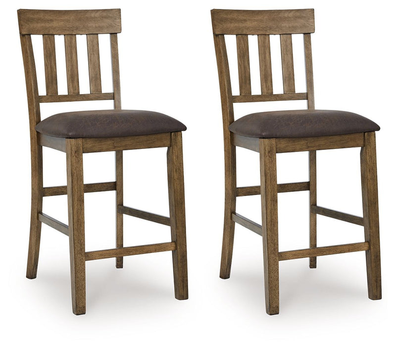 Urbinforte - Upholstered Barstool (Set of 2) - Light Brown - R&R Furniture Gallery (Fountain Valley, CA)
