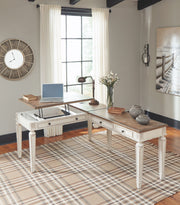 Realyn - Home Office Lift Top Desk - White / Brown - R&R Furniture Gallery (Fountain Valley, CA)