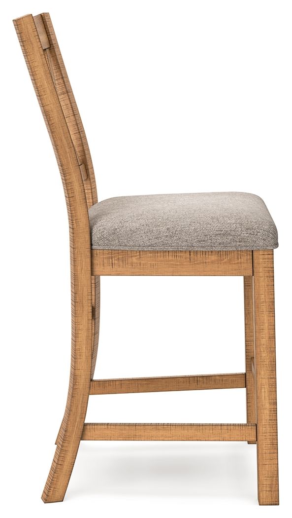 Havonplane - Upholstered Barstool (Set of 2) - Brown - R&R Furniture Gallery (Fountain Valley, CA)
