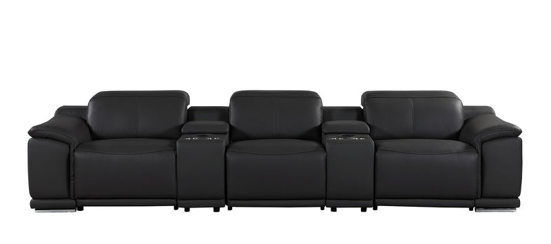 9762 - 5-Piece Modular Power Reclining Sofa And Loveseat Set With 3 Power Recliners In