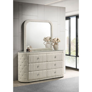 Santiago - 6 Drawer Dresser With Mirror - Ivory