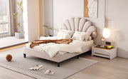 Upholstered Platform Bed With Flower Pattern Headboard - R&R Furniture Gallery (Fountain Valley, CA)