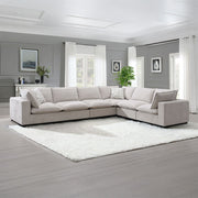 Marisa - Modular RF Loveseat With 2 Pillows - Beige Boucle - R&R Furniture Gallery (Fountain Valley, CA)