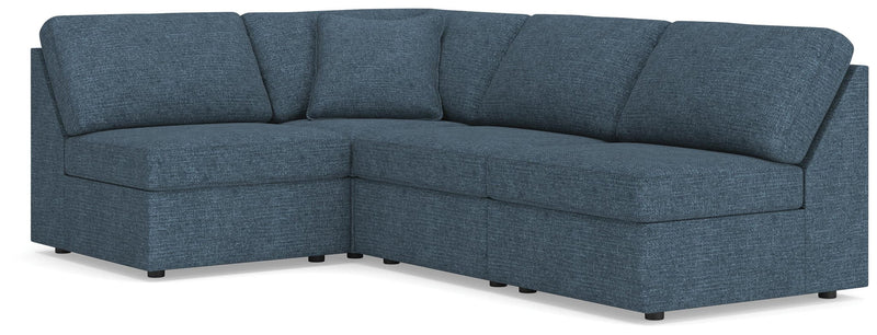 Signature Design by Ashley Modmax sectional in ink color, stationary sofa with multiple seating sections and plush cushions.