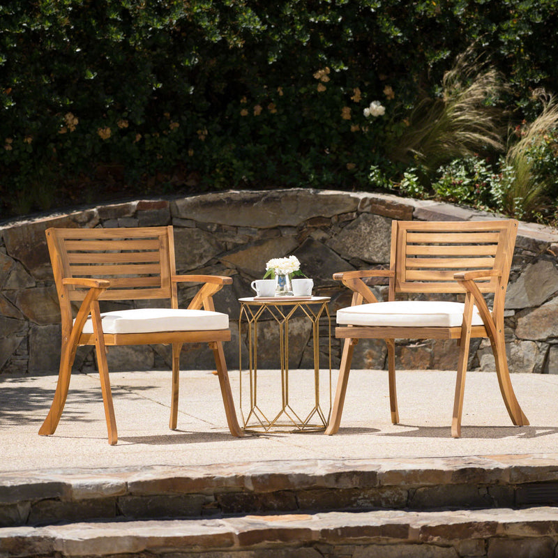 Outdoor Dining Set With Coffee Table And 2 Chairs - Teak - R&R Furniture Gallery (Fountain Valley, CA)