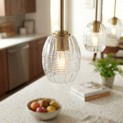 Vista - Single Pendant Chain Hanging Light - Clear / Gold - R&R Furniture Gallery (Fountain Valley, CA)