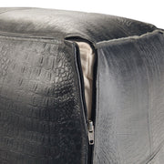 Black Bowen square pouf by Simpli-Home, a versatile accent pouf with a modern square design for living room or seating area.