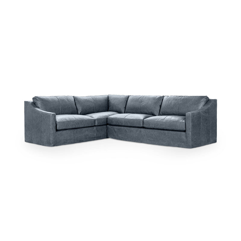 Classic Home Kipton upholstered corner sectional with plush fabric, featuring a modern stationary design and spacious seating.