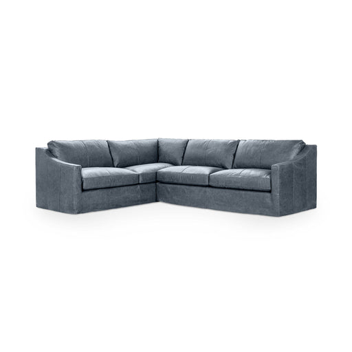 Classic Home Kipton upholstered corner sectional with plush fabric, featuring a modern stationary design and spacious seating.
