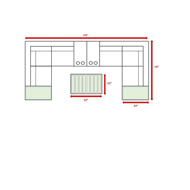 Wicker Sectional Seating Group With Cushions - R&R Furniture Gallery (Fountain Valley, CA)