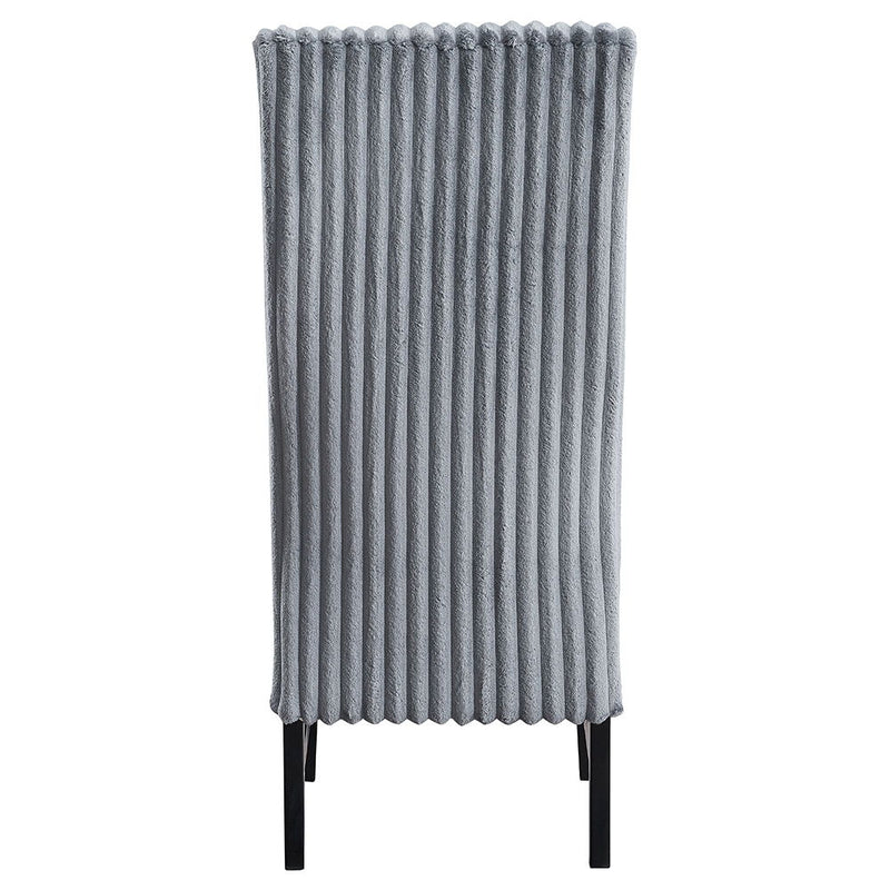 Kini - Side Chair (Set of 2) - Gray Corduroy & Black - R&R Furniture Gallery (Fountain Valley, CA)
