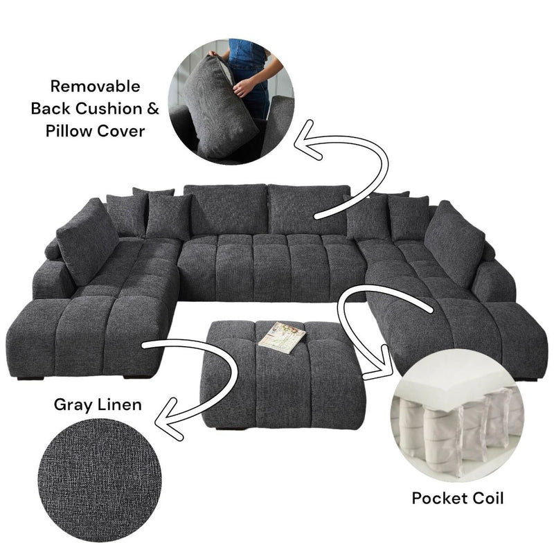 Chosen - Sectional Sofa With 3 Pillows - R&R Furniture Gallery (Fountain Valley, CA)