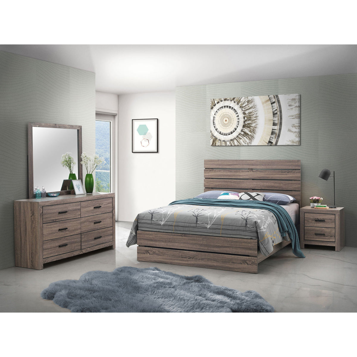 Geary - Slatted Headboard Panel Bedroom Set