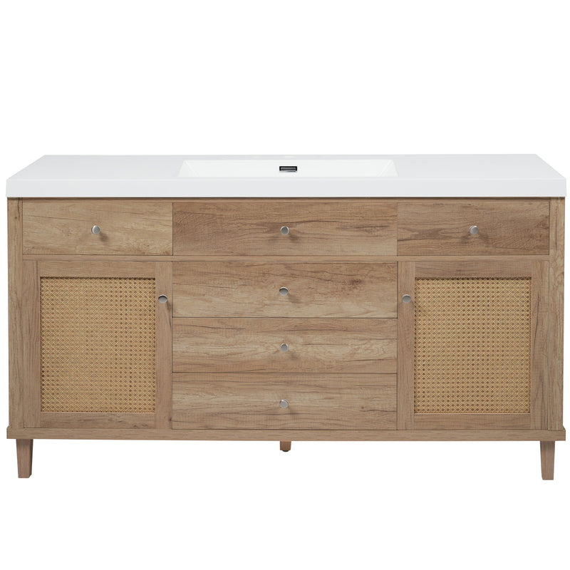 Bathroom Vanity With Sink, 5 Legs, Soft Close Drawers