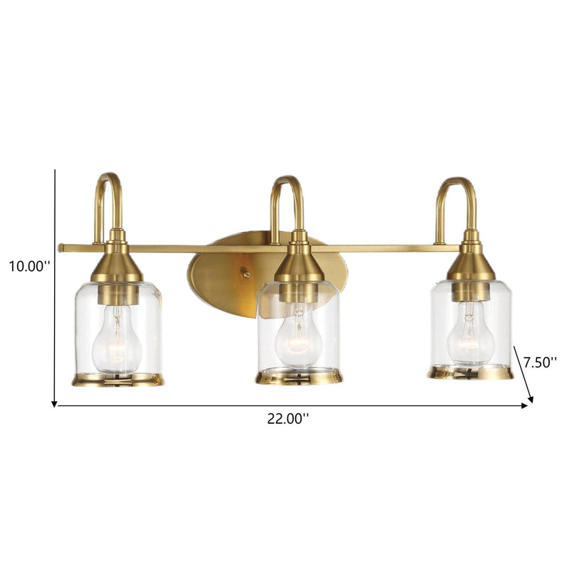 3 Lights Brush Vanity Light - Clear / Gold - R&R Furniture Gallery (Fountain Valley, CA)