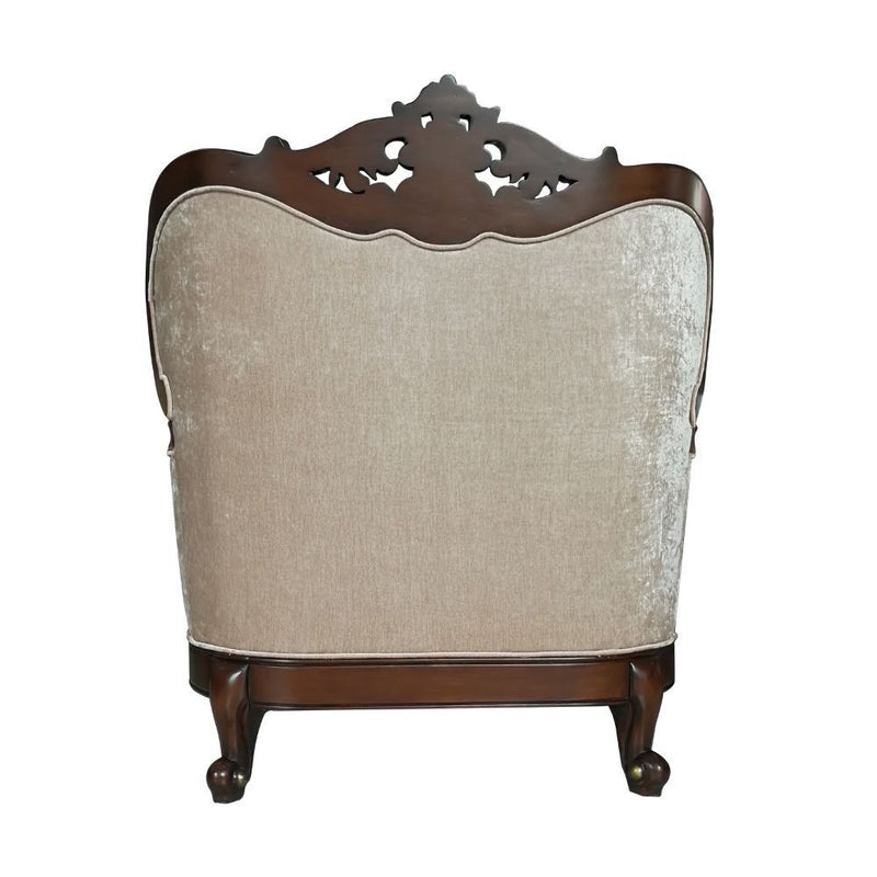 Devayne - Chair With 2 Pillows (Same Lv01584) - Pattern Fabric & Dark Walnut - R&R Furniture Gallery (Fountain Valley, CA)