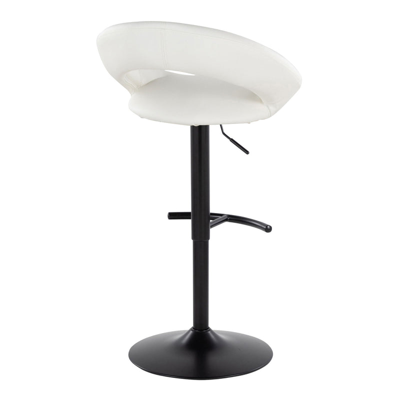 Lumi Source Posh contemporary adjustable barstools set with swivel, rounded T footrest, featuring sleek modern design and wooden finish