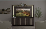 Ascent - 90" TV Console With Hutch And Back Panel - Dark Chocolate - R&R Furniture Gallery (Fountain Valley, CA)