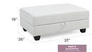 Contemporary upholstered storage ottoman by Glory Furniture with a sleek design and soft fabric upholstery.