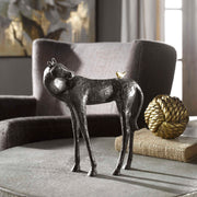 Black horse sculpture from Hello Friend collection by Uttermost, featuring detailed craftsmanship in a decorative figurine.