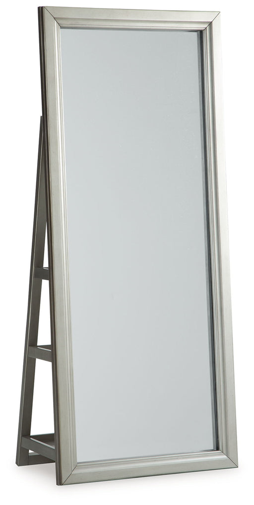 Evesen - Floor Standing Mirror With Storage - Champagne - R&R Furniture Gallery (Fountain Valley, CA)