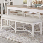 Parker House Americana Modern Upholstered Dining Bench with cotton upholstery, showcasing a sleek and comfortable seating option.