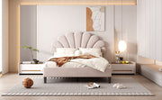 Upholstered Platform Bed With Flower Pattern Headboard - R&R Furniture Gallery (Fountain Valley, CA)