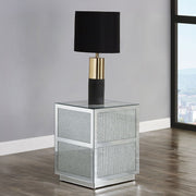Noralie - 18" End Table With Faux Diamonds - Mirrored - R&R Furniture Gallery (Fountain Valley, CA)