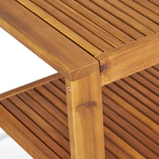 2 Piece Outdoor Conversation Set (Loveseat & Coffee Table With Water-Resistant Cushions) - Dark Blue / Teak - R&R Furniture Gallery (Fountain Valley, CA)