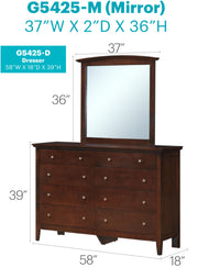 Elegant Glory Furniture dresser with a sleek design, ideal for any room, featuring multiple drawers for storage.