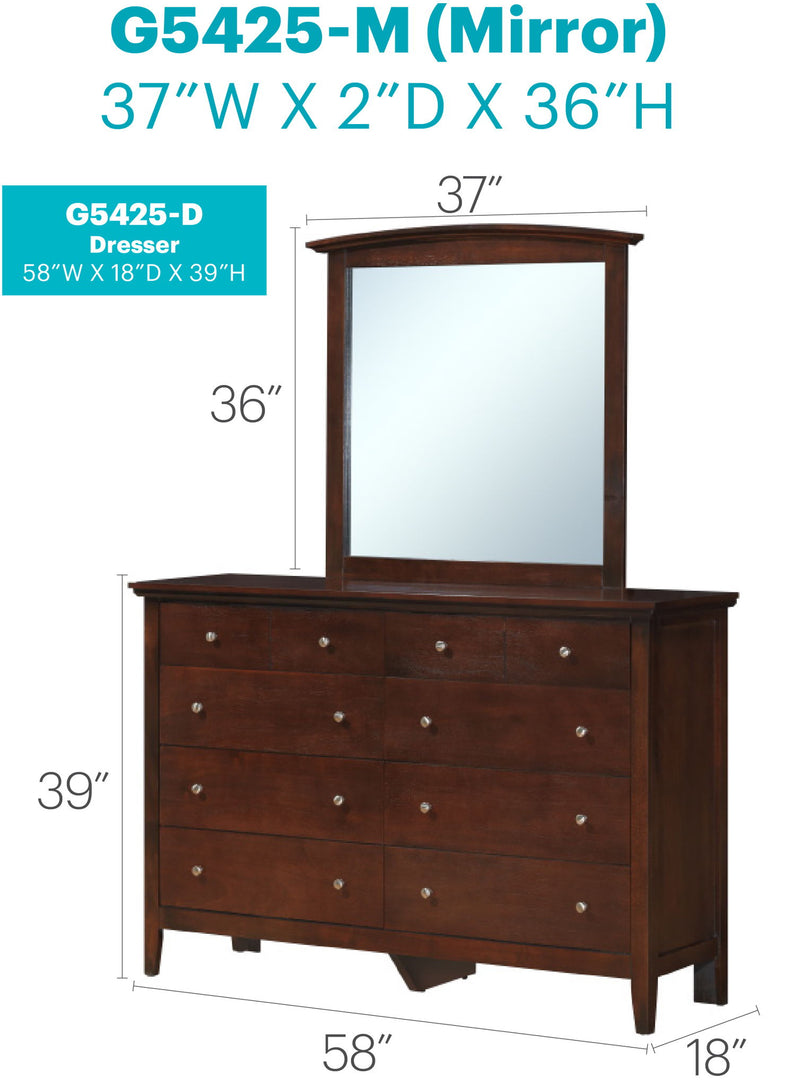 Elegant Glory Furniture dresser with a sleek design, ideal for any room, featuring multiple drawers for storage.