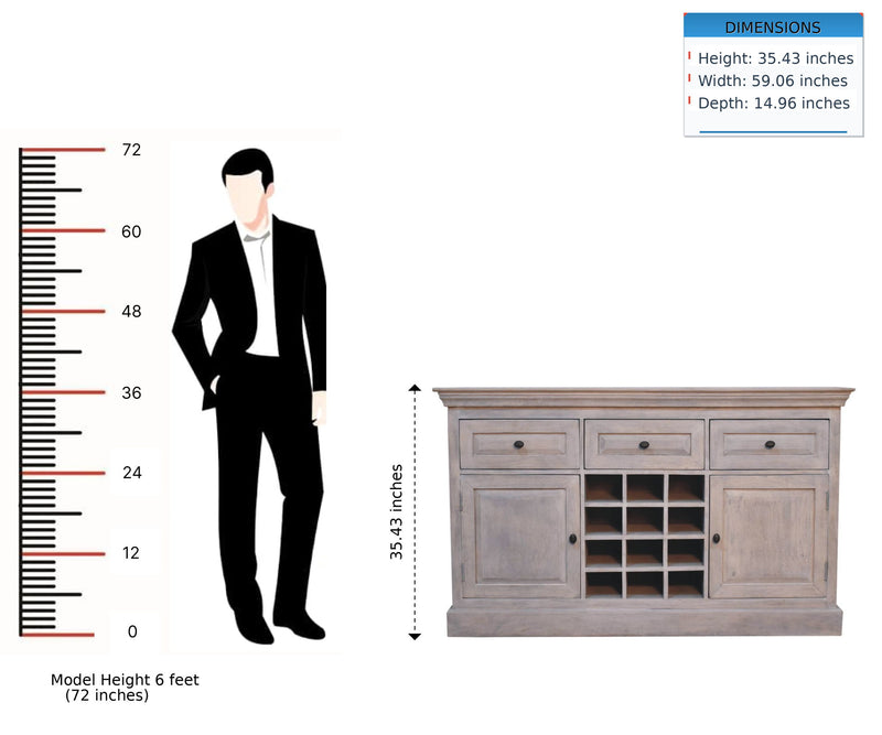 Wine Storage Unit - Gray Ash - R&R Furniture Gallery (Fountain Valley, CA)