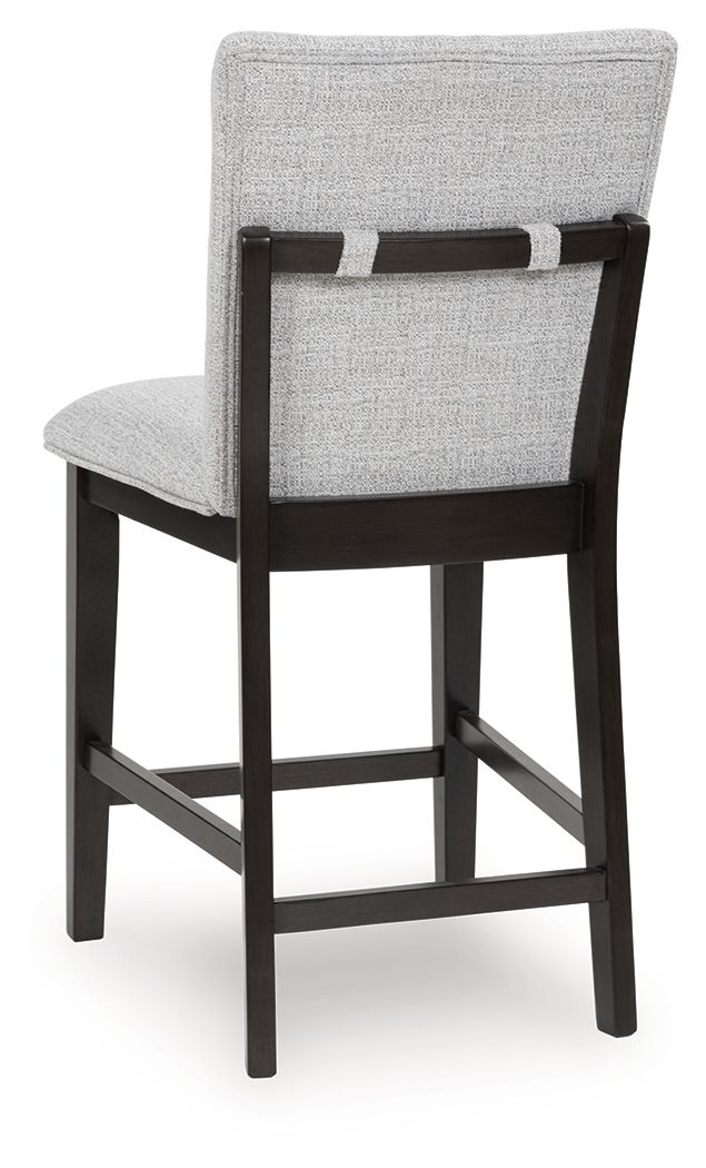 Neymorton - Upholstered Barstool (Set of 2) - Dark Grayish Brown - R&R Furniture Gallery (Fountain Valley, CA)