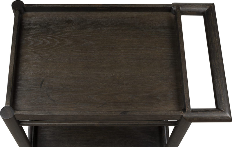 Rockport Two Shelf Rolling Bar Cart in Yin