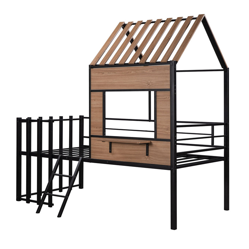 Loft Bed With Roof, Window, Guardrail, Ladder - R&R Furniture Gallery (Fountain Valley, CA)