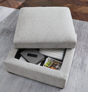 Gabyleigh - Ottoman With Storage - Nickel - R&R Furniture Gallery (Fountain Valley, CA)