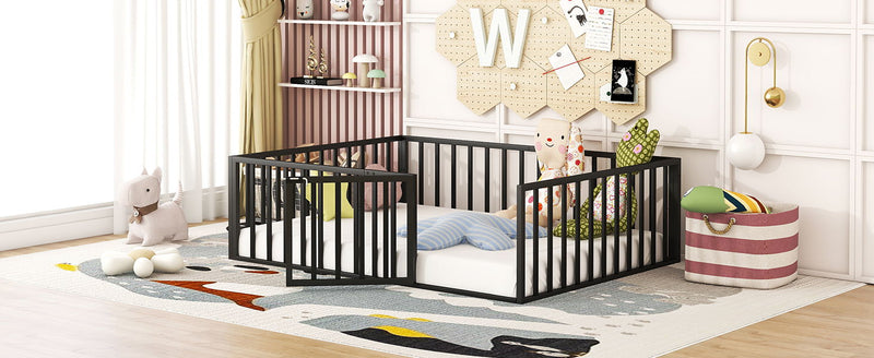 Metal Floor Bed Frame With Fence And Door - R&R Furniture Gallery (Fountain Valley, CA)