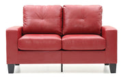 Glory Furniture Newbury track arm loveseat in cozy space with plush cushions and neutral fabric, perfect for stylish small living areas.