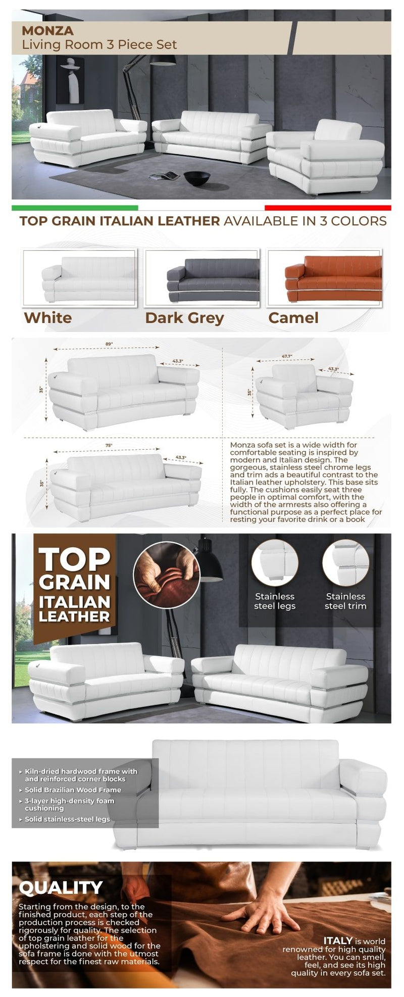 904 - Italian Sofa Set - R&R Furniture Gallery (Fountain Valley, CA)