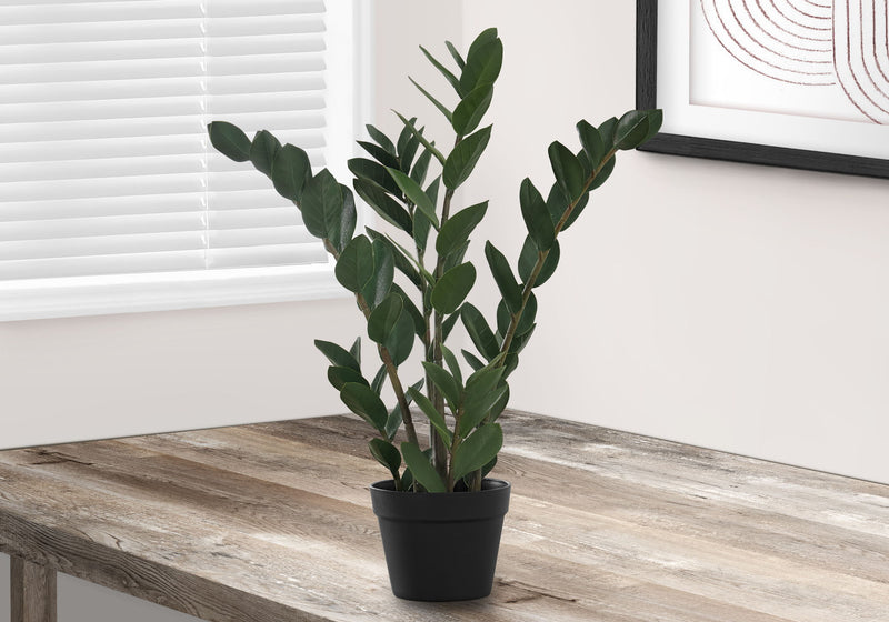 29" Tall, Artificial Plant, Zz Tree, Indoor, Faux, Fake, Floor, Greenery, Potted, Real Touch, Decorative - Green / Black - R&R Furniture Gallery (Fountain Valley, CA)