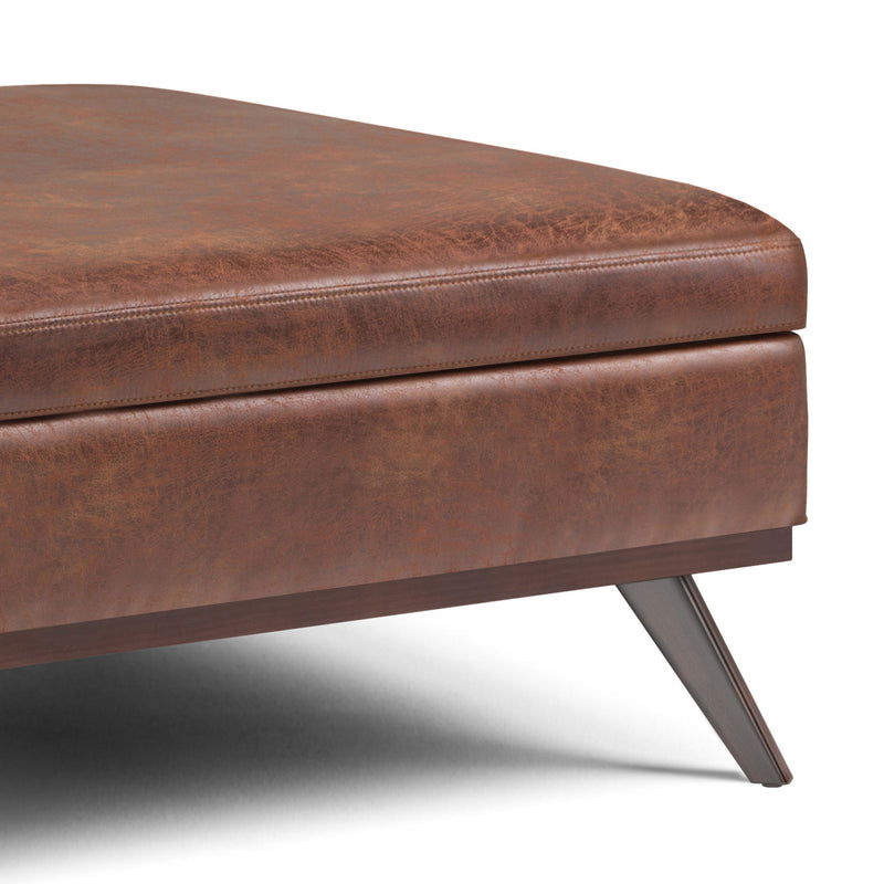 Owen - Multifunctional Square Coffee Table Storage Ottoman - R&R Furniture Gallery (Fountain Valley, CA)