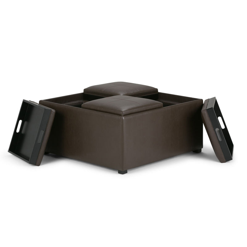Avalon - Square Coffee Table, Storage Ottoman - R&R Furniture Gallery (Fountain Valley, CA)