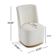 Set of two Noble House indoor upholstered dining chairs with cushioned seats and elegant fabric upholstery.