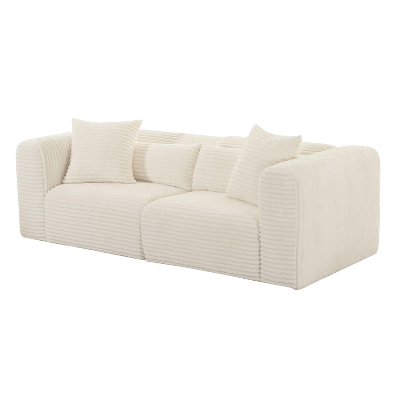 Tarra - Fluffy Oversized Corduroy Modular Loveseat - R&R Furniture Gallery (Fountain Valley, CA)